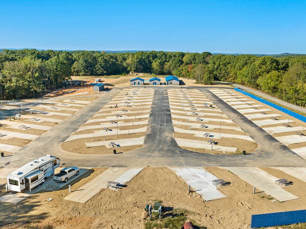 Aerial view of sites at Blue Springs RV Park