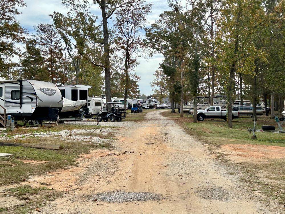 Interior road that leads to RV sites at Mill Creek Marina & Campground