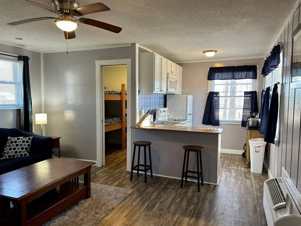 Interior of a rental unit at Mill Creek Marina & Campground