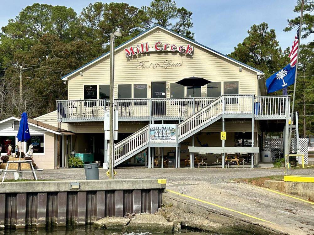 Exterior of the restaurant at Mill Creek Marina & Campground