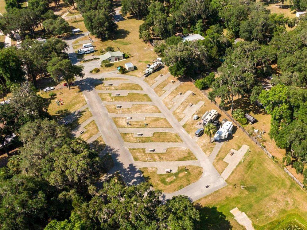 Aerial view of RV sites at Old Florida RV Resort