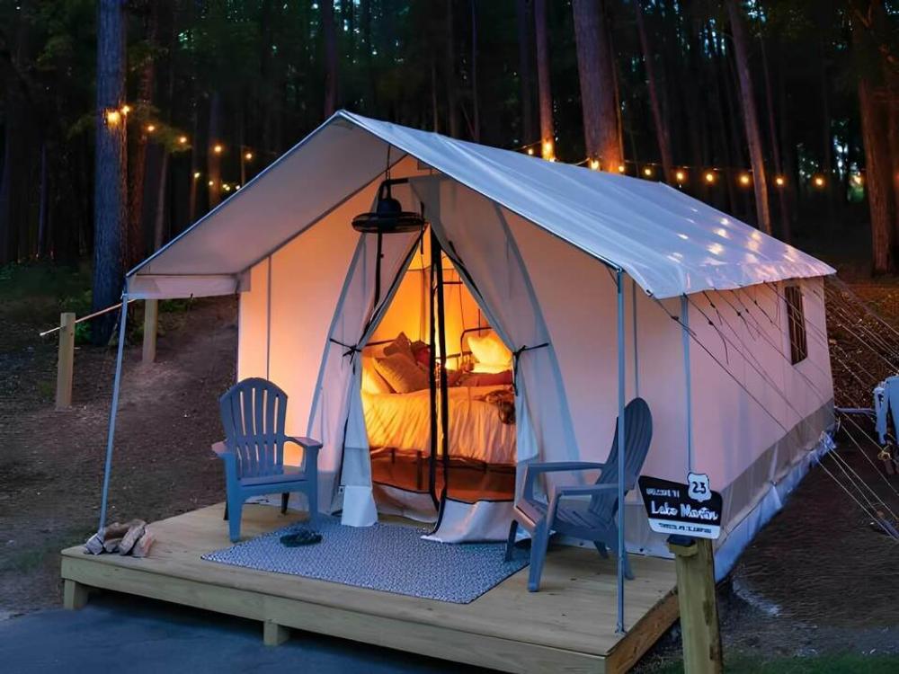 One of the tent rentals at Timberline Glamping at Lake Martin