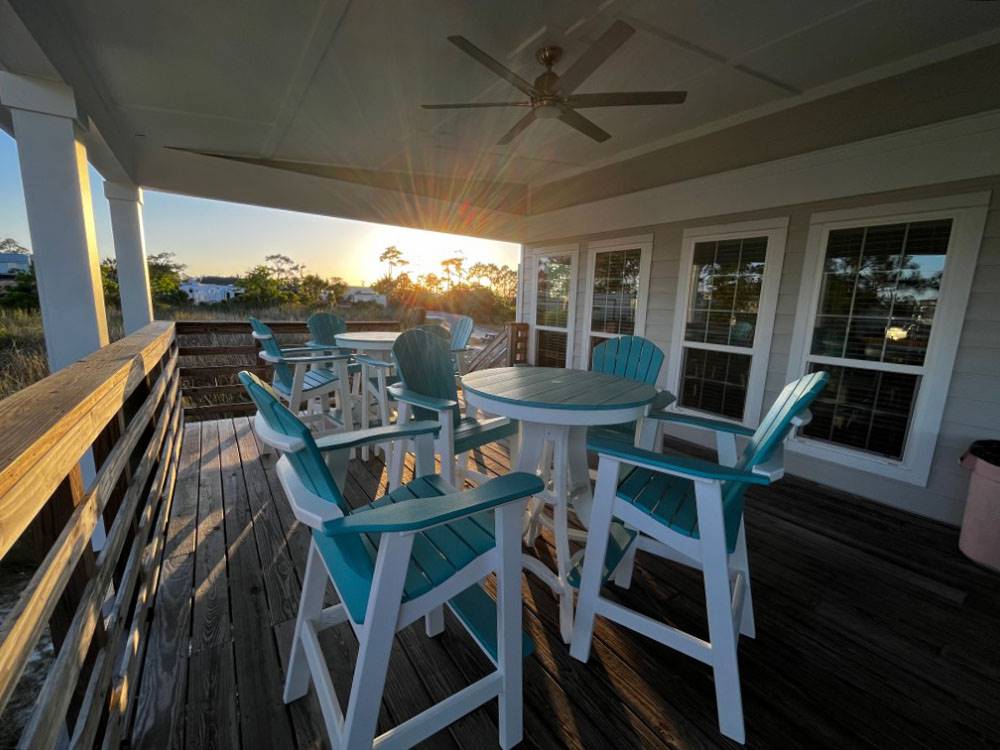 Chairs and tables on a patio