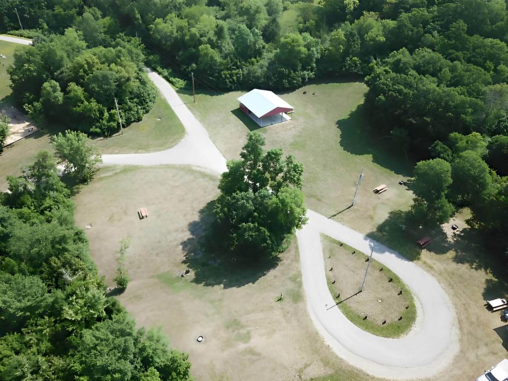 Overhead view at site Swift Falls County Park