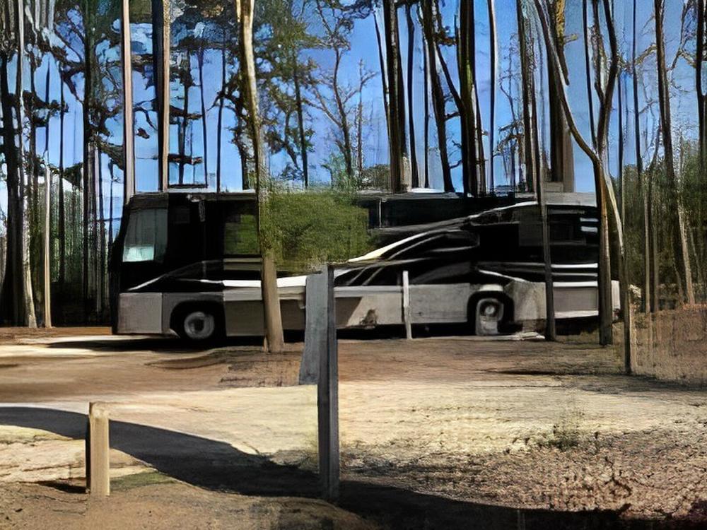 A class A motorhome at site at Songbird RV Park 2