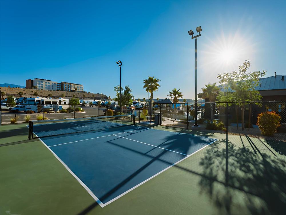 Tennis court at Settlers Point Luxury RV Resort