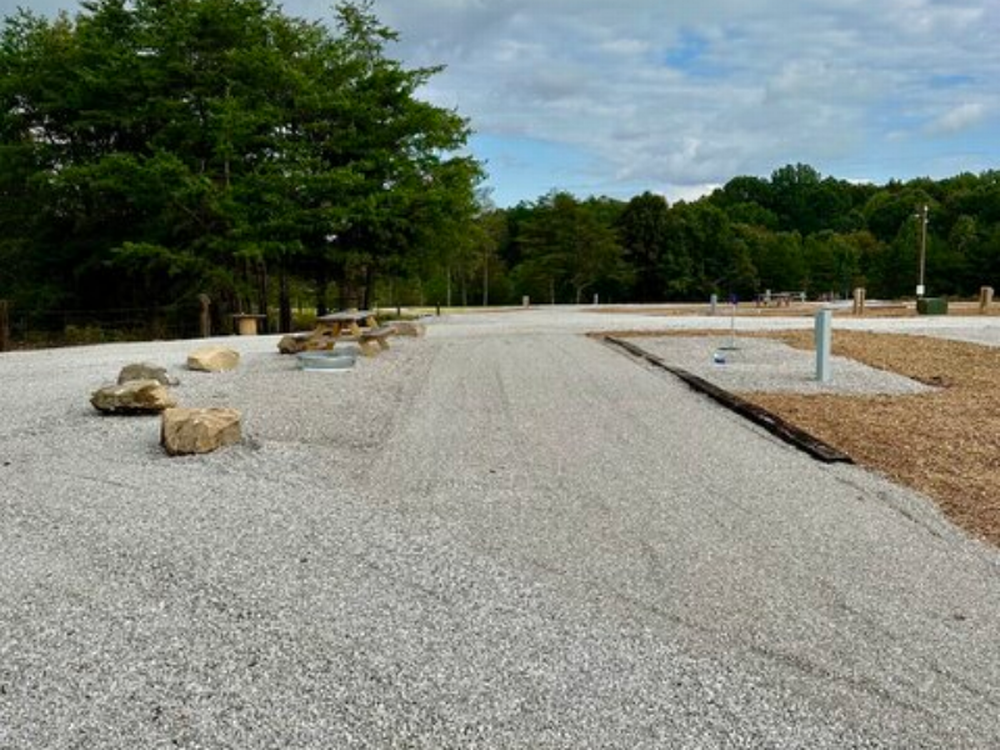 Gravel site at Rustling Pines Campground