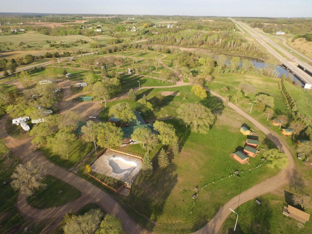 Areal view of Rivers Edge Apple River Camping