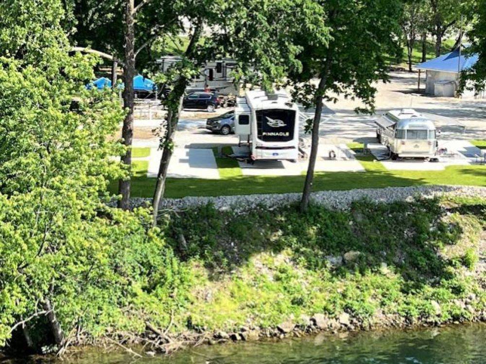 Trailer in a site at Lakeshore RV Park