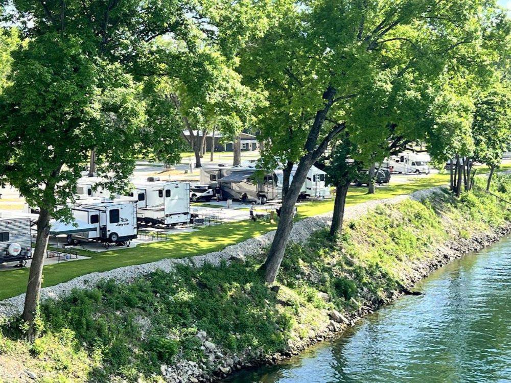 Edge of the park on the waterfront at Lakeshore RV Park