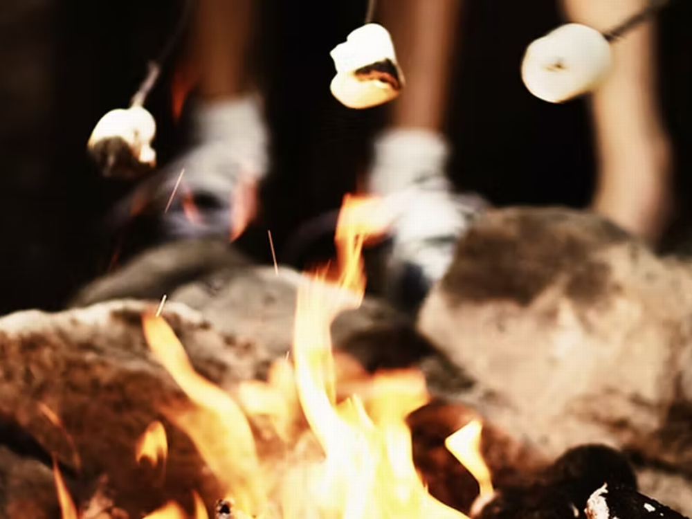 Roasting marshmallows at I-55 RV Park & Campground