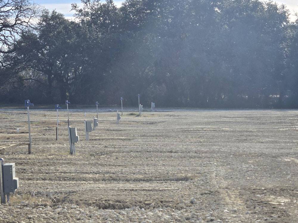 A row of sites with hookups