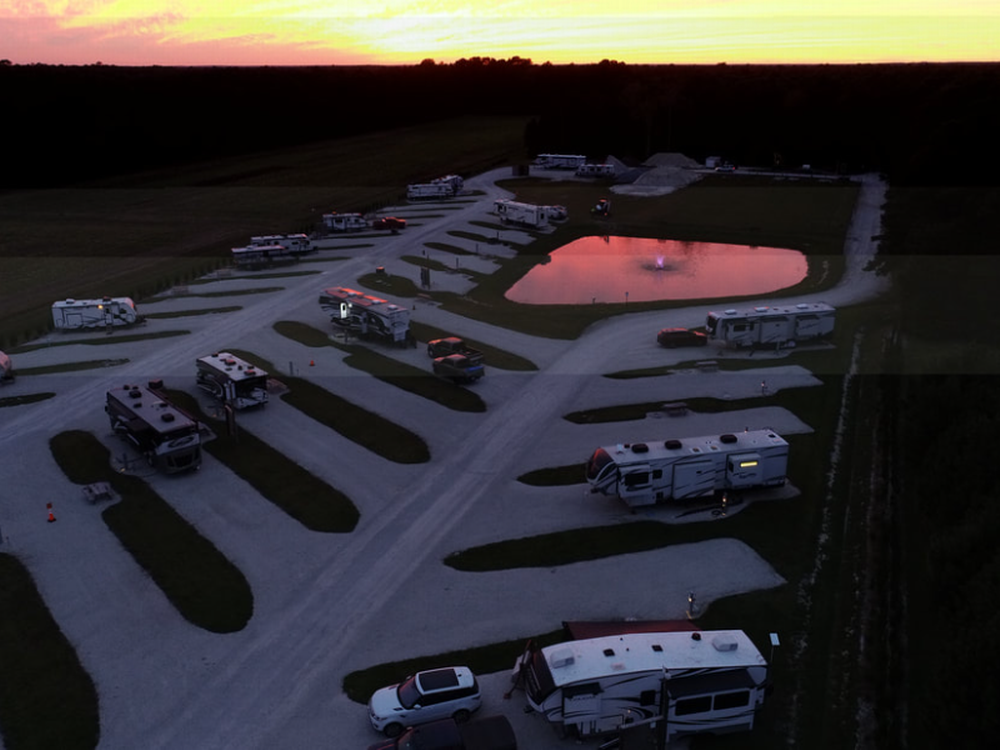 RV sites at night Dogwood Family Campground