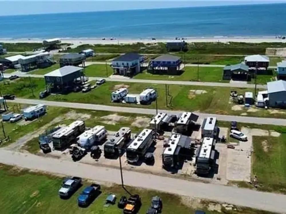 Aerial view of Holly Beach RV Park