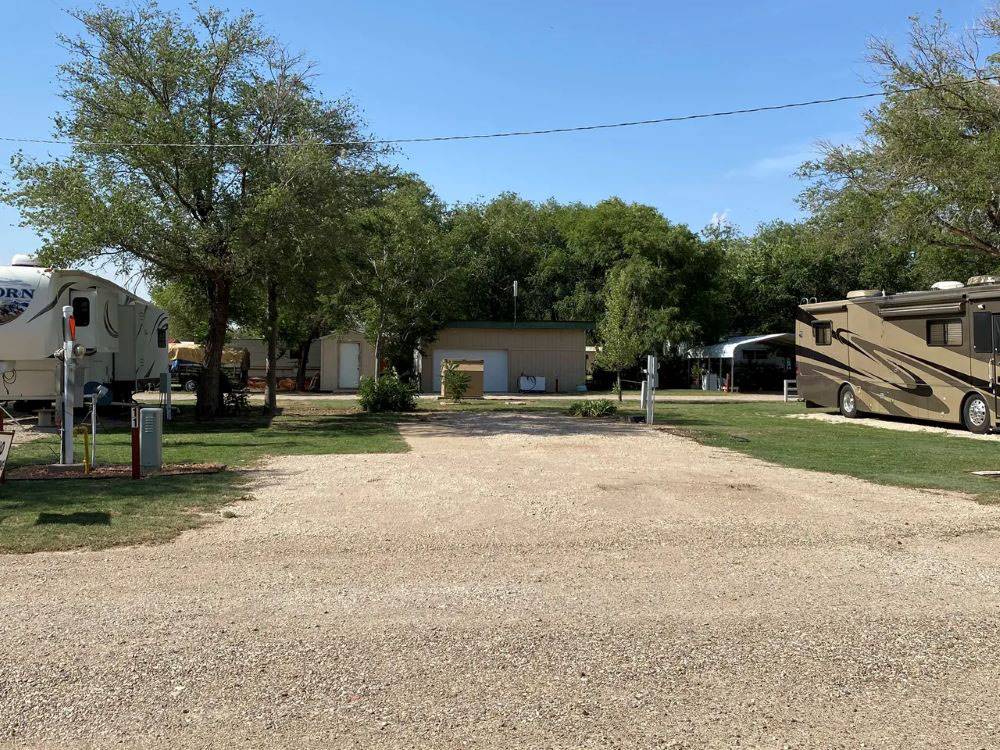 Gravel RV site with hookups