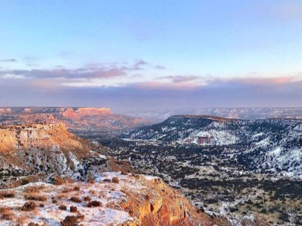 An aerial view of the mountains