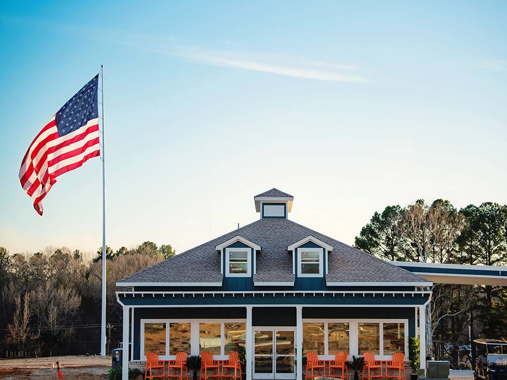 Flag by the main office