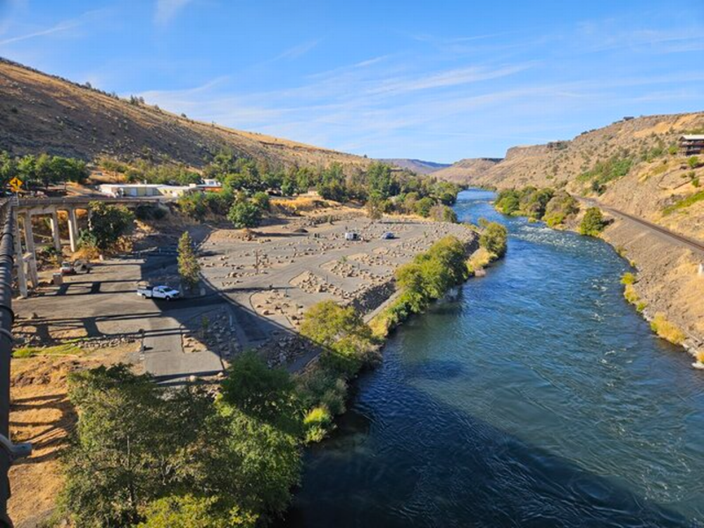 Aerial view of the river and RV sites at Imperial River Co