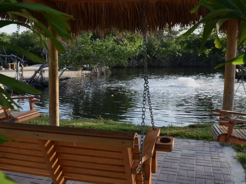 Porch swing looking over the water