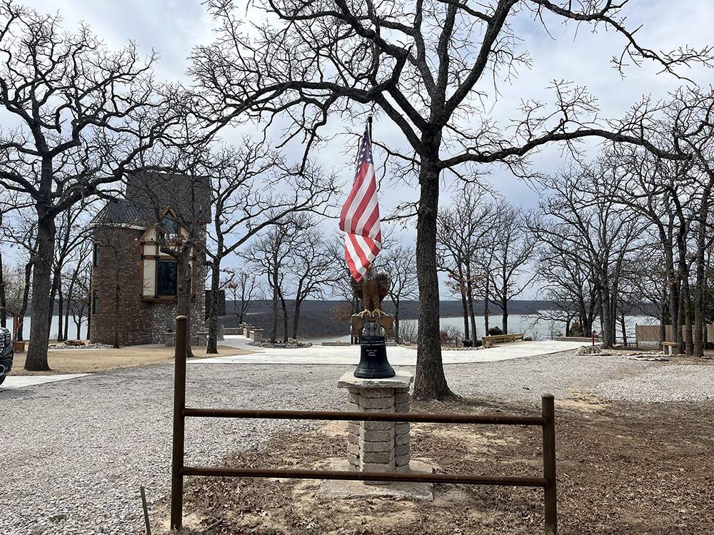 A waving American flag