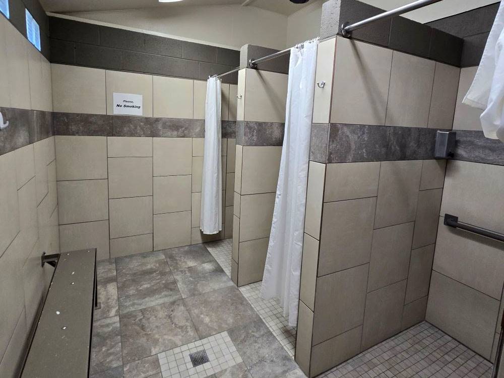 The shower stalls