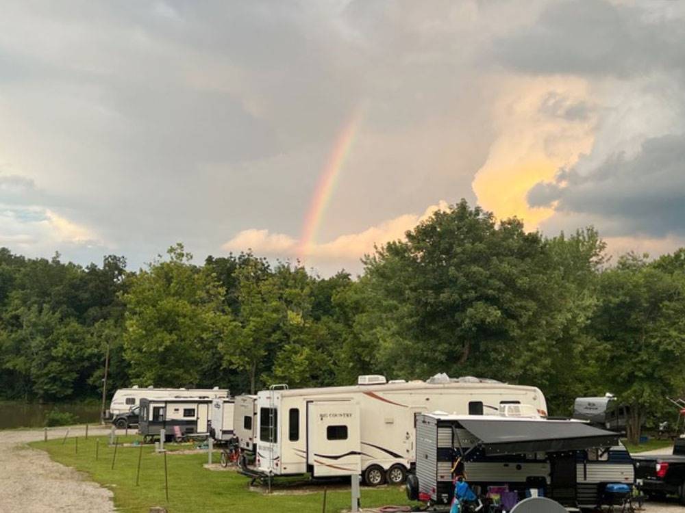 Rainbow in the sky above the sites