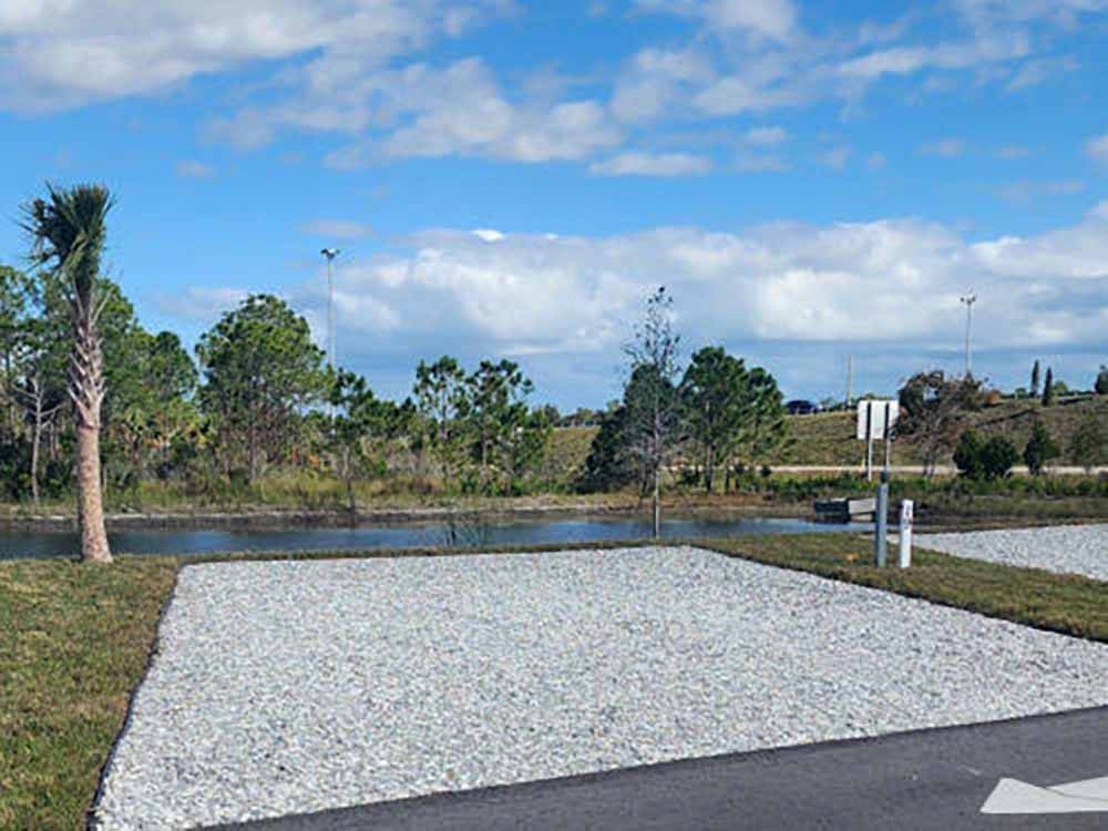 A large back-in site on the river