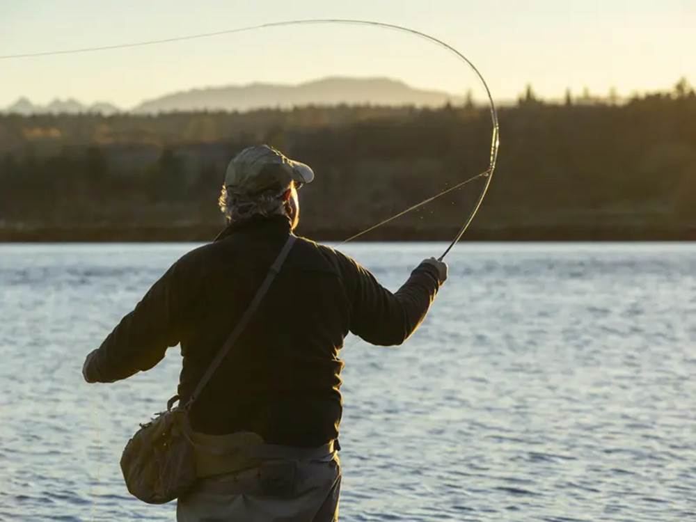 Man fly fishing