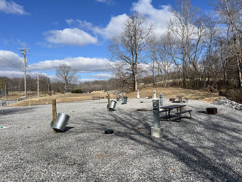 Gravel RV sites with picnic tables