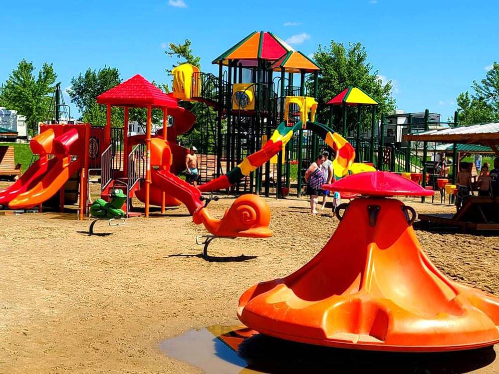 Colorful play structures on the playground