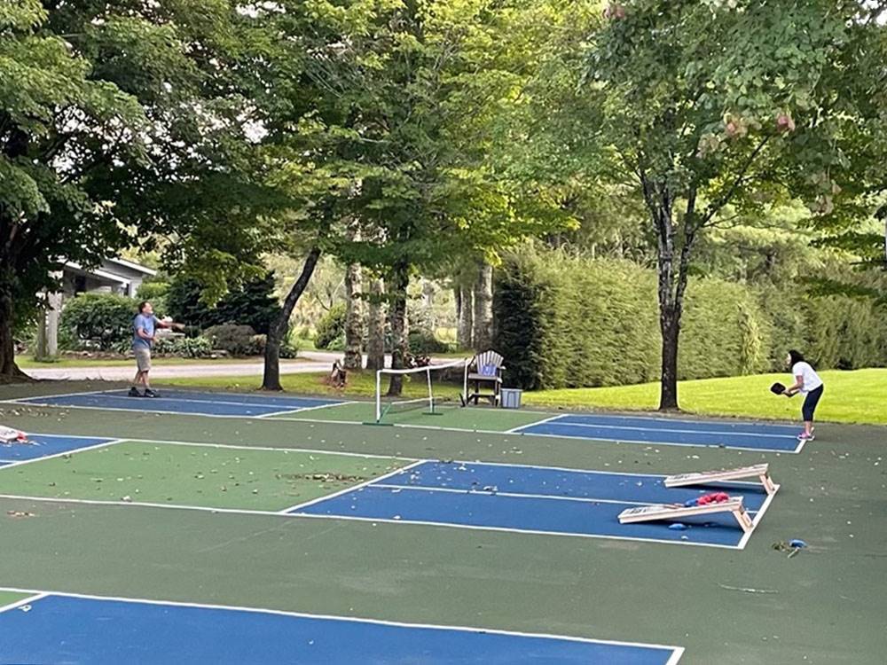 The cornhole area