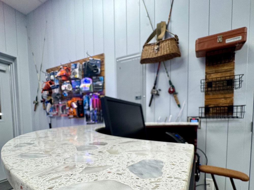 The reception desk in the office
