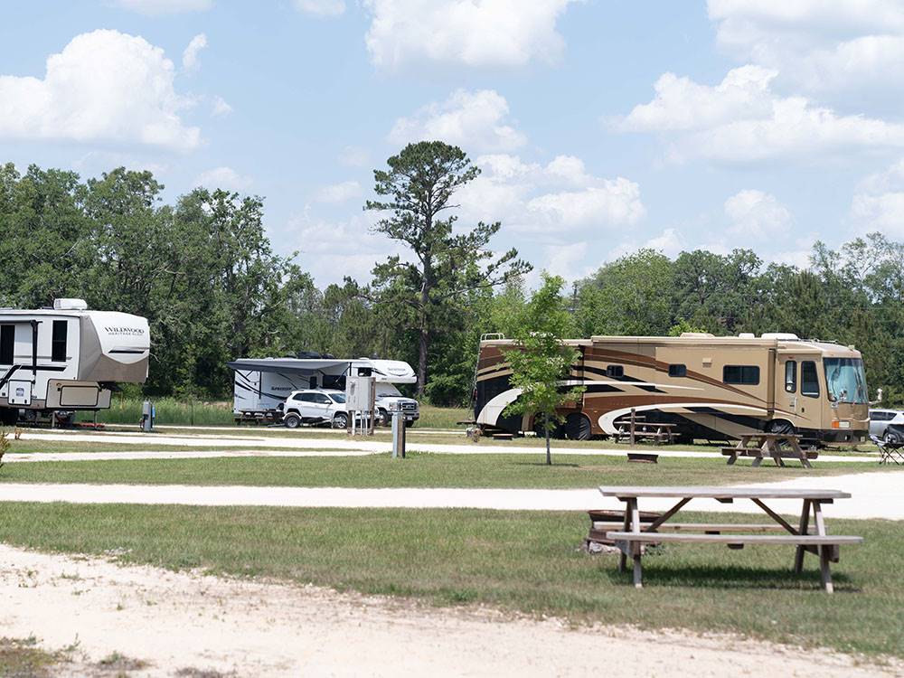 Picnic bench at an RV spot