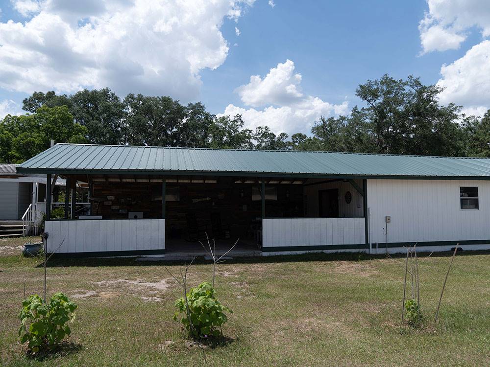 Outside the covered sitting area