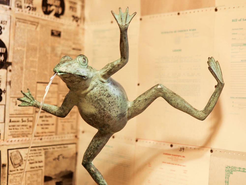 A frog fountain