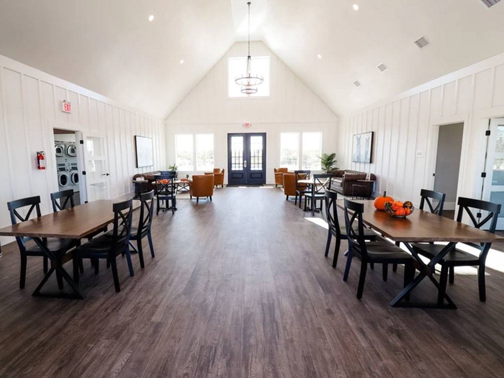 Tables and chairs in the farmhouse