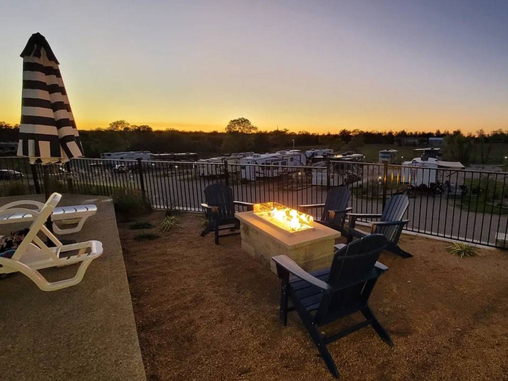 Fire pit and chairs