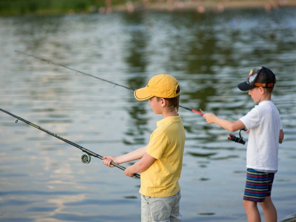 Two boys fishing