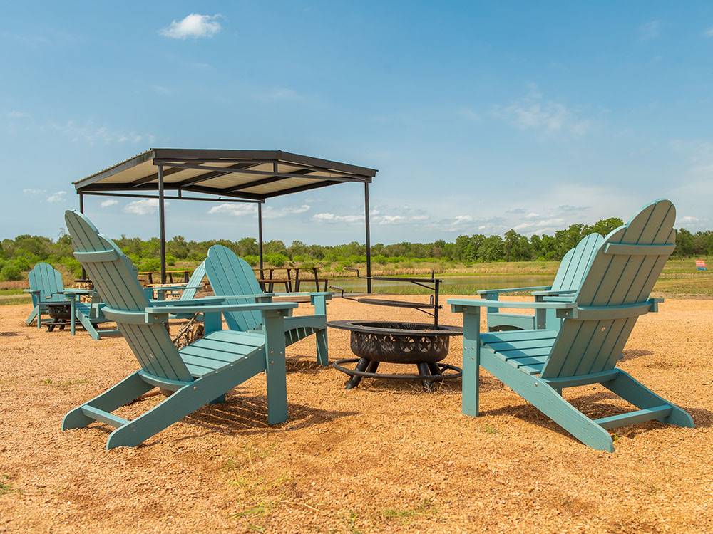 Chairs around the fire pit