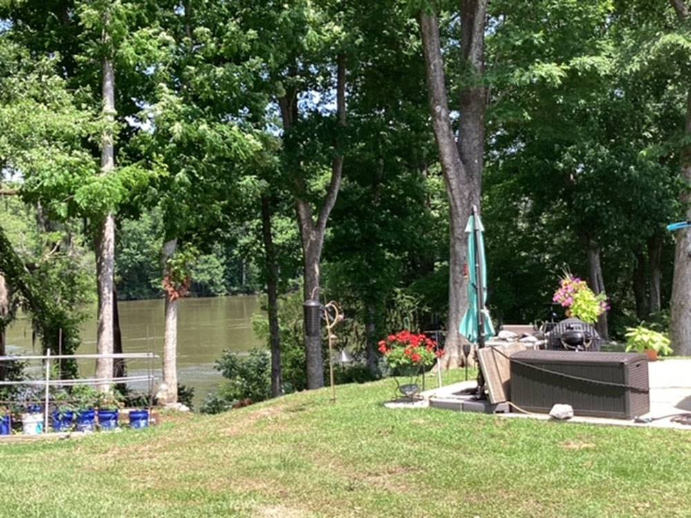 Landscaping near the water