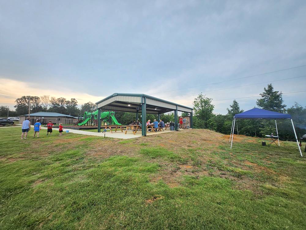 The playground and pavilion