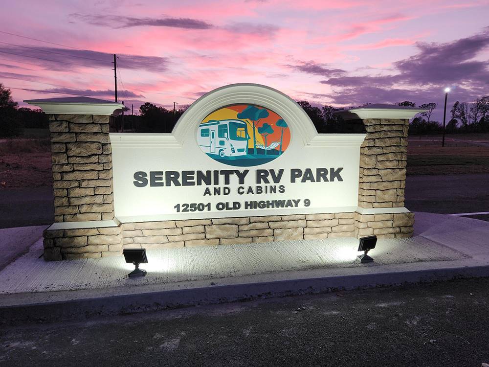 The entrance sign