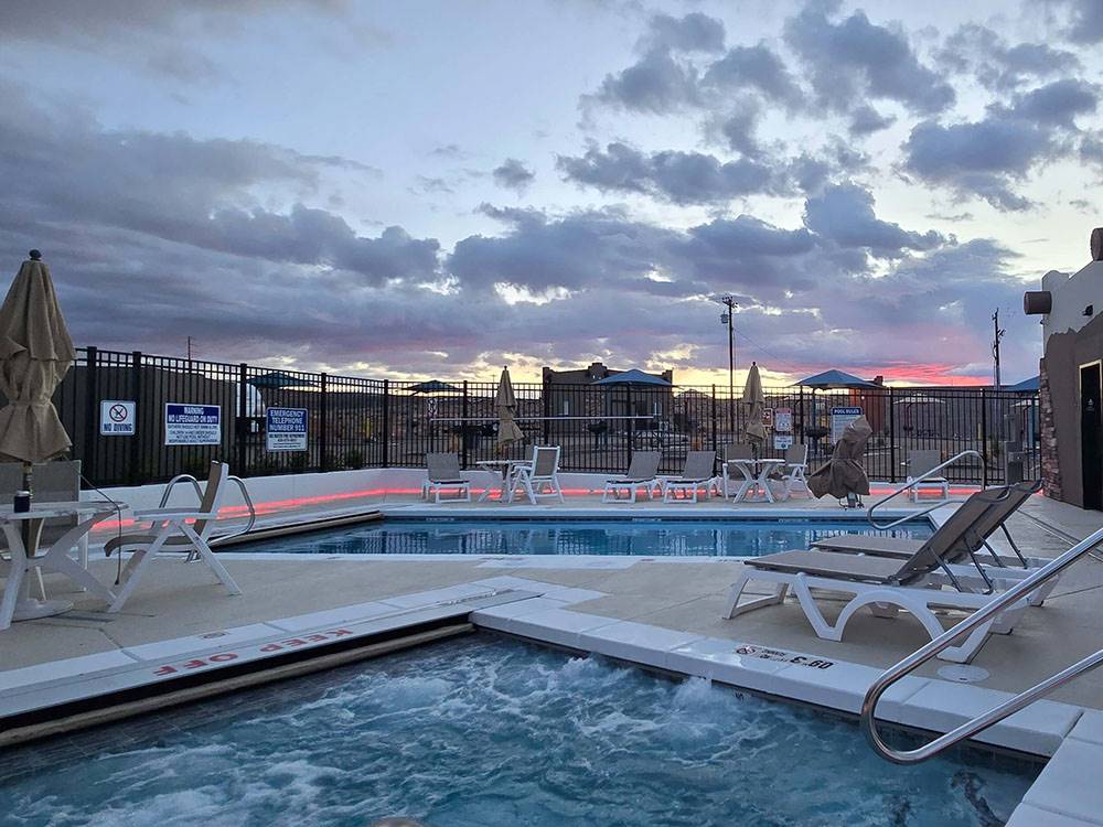 Hot tub and swimming pool