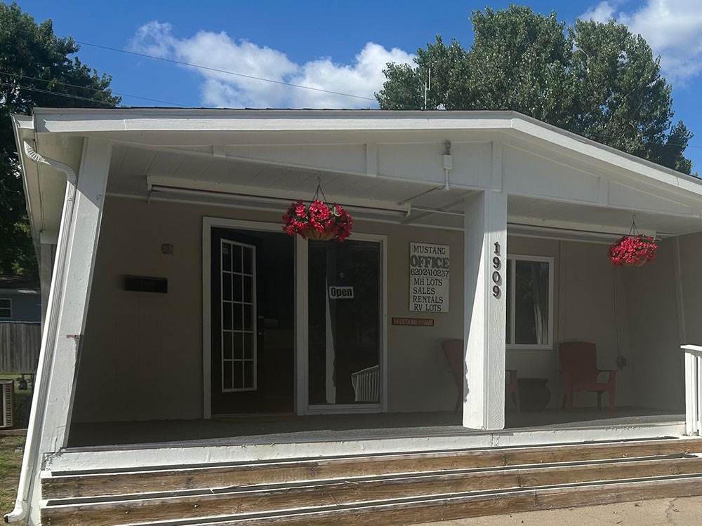 Hanging planters at the office