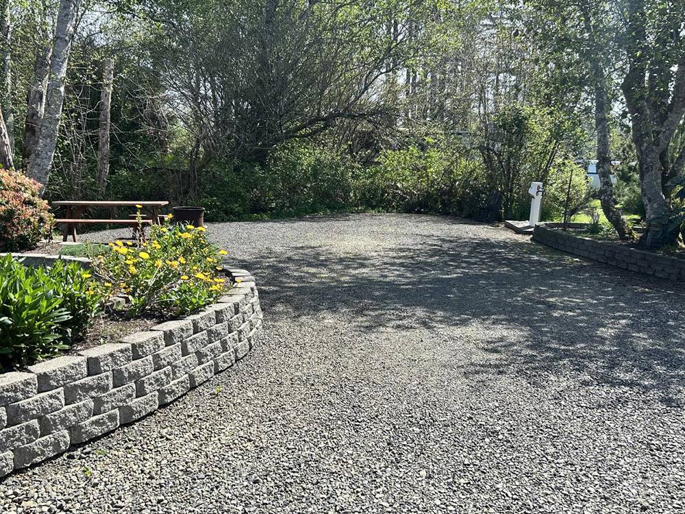 A gravel site with nice landscaping