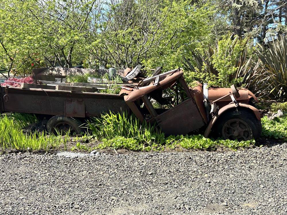 An old red truck