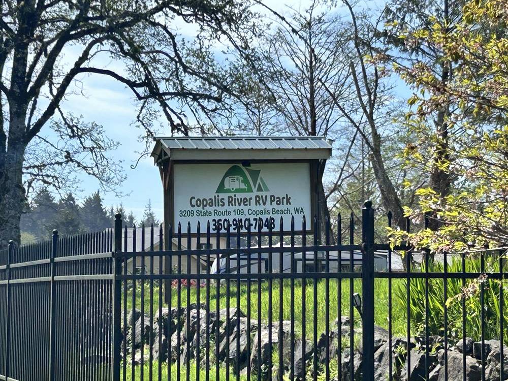 The park sign
