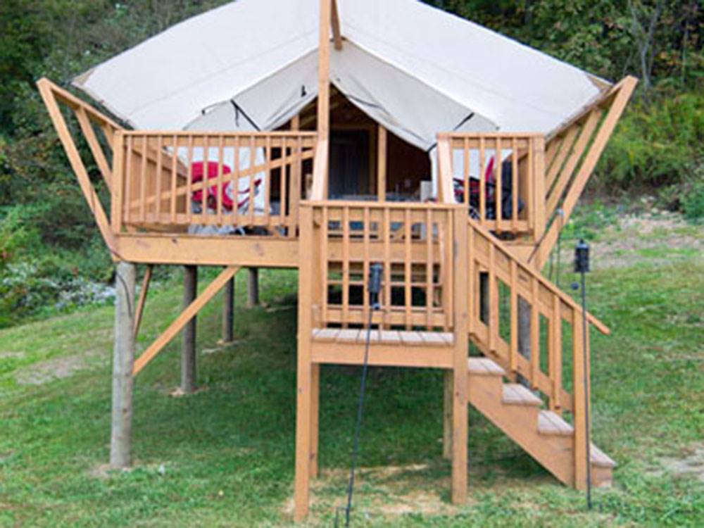 A glamping tent