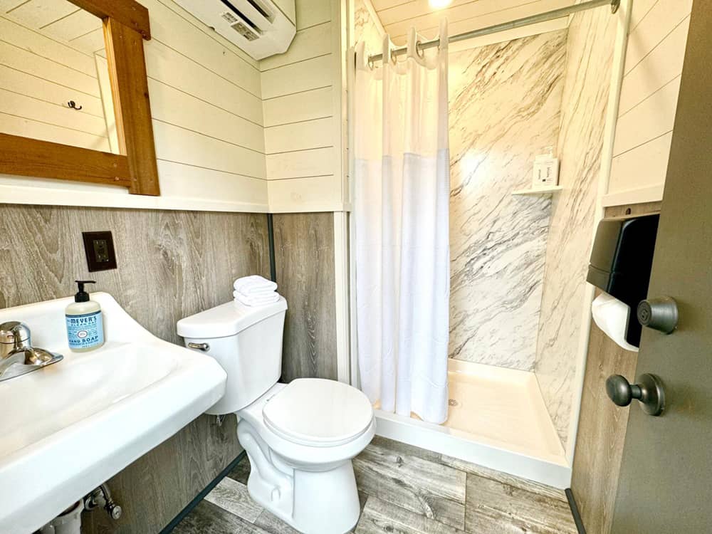 Interior of the restroom and shower