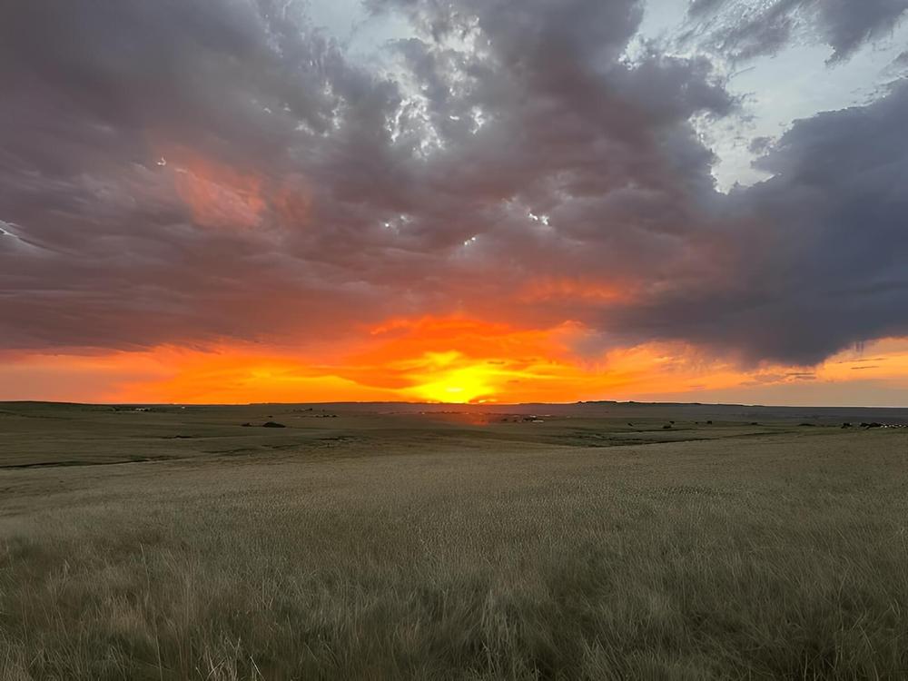 Sun setting at CO Journey RV Park